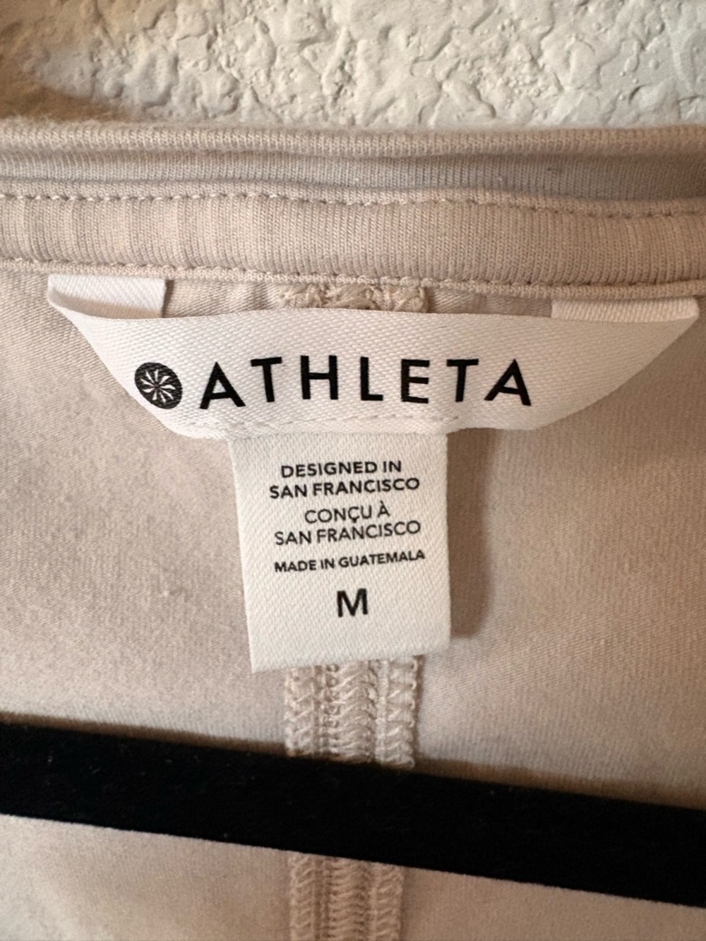 Athleta Light Beige V-Neck Short Sleeve Tee - Picture 3 of 3